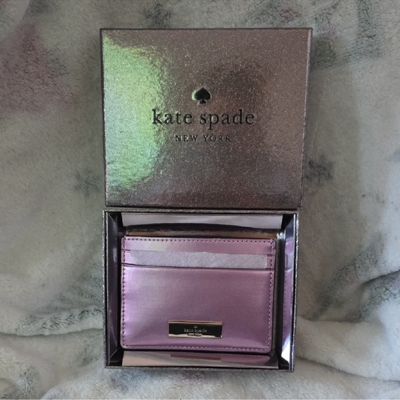 kate spade Handbags - NWT Kate Spade Quartz Pink Patent
Leather Card Holder